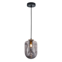 FOSSETTE Dimpled Smoked Mirror Effect Oblong Glass Pendant Light FOSSETTE2