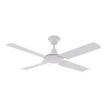 FRESCO 4 BLADE 52" DC IP66 CEILING FAN & LED LIGHT WHITE 60091