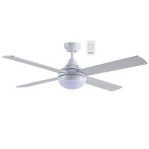 Four Seasons Link 1220mm 4 Blade Remote Control Ceiling Fan 15w LED Tricolour Light White - FSL1243WR