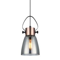 PENDANT ES 60W Copper Plate with smoke Glass FUMOSO2 Cla Lighting