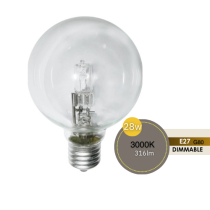 SPHERICAL 28W G80 ES CLEAR HALOGEN LUS30301