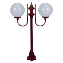 Lisbon Twin 30cm Spheres Curved Arms Short Post Light Burgundy - 15694	