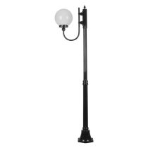 Lisbon 25cm Sphere Curved Arm Medium Post Light Black - 15699	