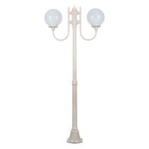 Lisbon Twin Head 25cm Sphere Curved Arm Medium Post Light Beige - 15710	