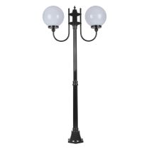 Lisbon Twin 30cm Sphere Curved Arms Medium Post Light Black - 15717	