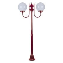 Lisbon Twin 30cm Sphere Curved Arms Medium Post Light Burgundy - 15718	