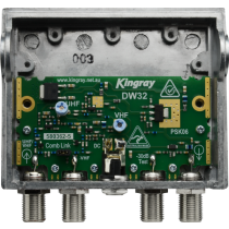 Kingray DW32 32dB Distribution Amplifier, Separate or Combined inputs, 44-230MHz, 520-860MHz, PSK06F