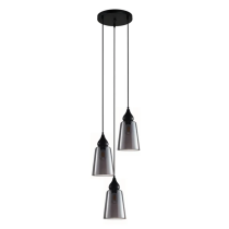 JEREZ Modern Ellipse Glass Flat Top 3 Pendant Lights Round JEREZ2X3R