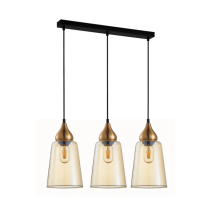 JEREZ Modern Ellipse Glass Flat Top 3 Pendant Lights JEREZ1X3S