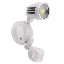 Fortress II 15W LED Single Exterior Security Light With PIR Sensor White / Tri-Colour - MLXF3451WS