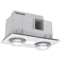 Forme 2 Heat 3 in 1 Bathroom Heater Exhaust Fan & 10w Tricolour LED Downlight White - MBHF2LW