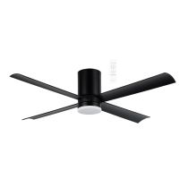 MCDC1243M Carrara DC Close to Ceiling 4 ABS Blade 1220mm Hugger WIFI & Remote Control Ceiling Fan with Variable Dim 16w CCT LED Light Matt Black