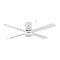 Carrara DC Close to Ceiling 48" Hugger WIFI Ceiling Fan With Dimmable CCT LED Light In White MCDC1243W