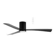 Metro DC Close to Ceiling 52" Hugger Smart WIFI Ceiling Fan With CCT LED Light Matt Black MDCM1333M