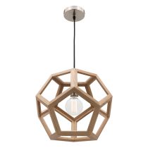 Peeta Small Pendant Light 40cm Natural Timber Hexagon Mercator MG4231S