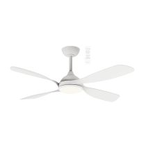 MHDC1343W Hampton DC 1320mm 4 ABS Blade WIFI & Remote Control Ceiling Fan with Variable Dim 18w CCT LED Light Matt White