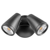 Fortress PRO LED Flood Light Outdoor IP65 Double Spot 2 x 18w Tricolour Matt Black - MLXFP3452M