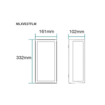 Vancouver E27 Flush Wall Exterior Large Matt Black - MLXVE27FLM