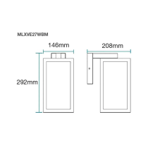 Vancouver E27 Wall Bracket Exterior Matt Black - MLXVE27WBM