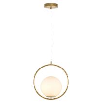 Mercator Edith Suspended Opal Glass Ball Pendant Light