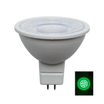 GLOBE LED 12V AC/DC MR16 5W GREEN 70D L46mm OD50mm (50 Lumens) WTY 2YR  MR16G01