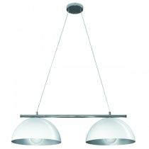 Double Retro Modern Shade Pendant White, Chrome 75W MS2400-WHSI Superlux