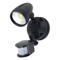 Muro 15 Watt Single Head LED Spotlight with Sensor Black / Tri Colour - 25056	