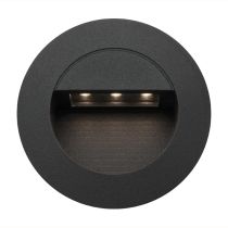 RYE 1.2W ROUND LED STEP LIGHT (MW1811RBLK) BLACK MERCATOR LIGHTING