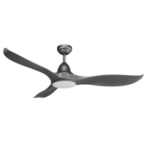 Wave DC Ceiling Fan with LED Light & Remote - Satin Titanium 52" - MWF1333TSR