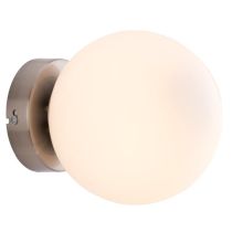 Lana Opal Glass Ball Wall Light - Satin Nickel - E14 MWL001SN