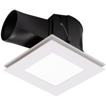 Flow Square 250mm Exhaust Fan & 12W Tricolour LED Light White - MXFLFS25W