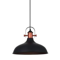 PENDANT ES 72W MATT BLK DOME with Copper plating NARVIK2 Cla lighting