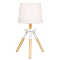 GIAN 625MM TABLE LAMP - WHITE/TIMBER - 18301/05A