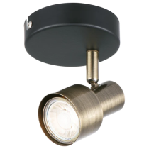 Noah 5W LED Spotlight - Brass & Black Finish-A20031AB