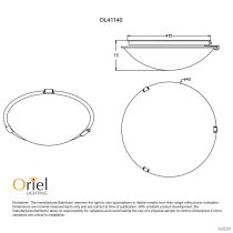 REMO 40cm BR.CHR CLIPS ALABASTER OYSTER