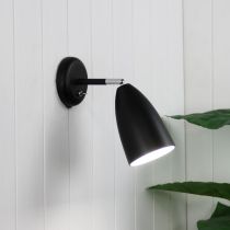 SALEM ADJUSTABLE WALL LIGHT BLACK w/SWITCH - OL55211BK