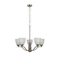 ROCHESTER 5 LIGHT PENDANT ANT BRASS / FROST OL65321/5AB