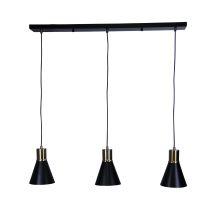 COMO 3 LIGHT ANTIQUE BRASS & BLACK PENDANT - OL67513AB