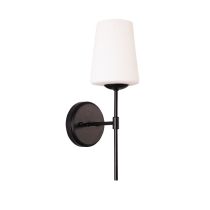 KINBURY WALL LIGHT BLACK WITH OPAL MATT GLASS OL69463BK