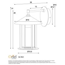 HOLFORD OUTDOOR WALL LIGHT WHITE/CLEAR OL7631WH