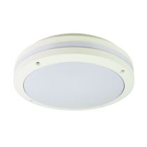 TONATO PLAIN White IP54 Outdoor Bulkhead in White - OL7901WH