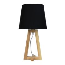 EDRA TABLE LAMP Black Scandi Table Lamp with Black Cotton Shade - OL93531BK