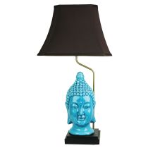 JADE BUDDHA HEAD CHINESE LAMP w/ SHADE - OL96963