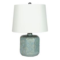 BIKKI BLUE CERAMIC COMPLETE TABLE LAMP w/HARP - OL97971BL