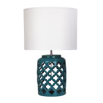 CASBAH TEAL CERAMIC COMPLETE TABLE LAMP - OL97978TE