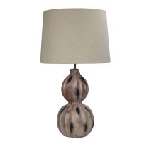 AUTUMN RIBBED TABLE LAMP w/ RAW LINEN SHADE - OL98853