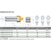 Osram Dulux D/E for electronic ballast, G24q-2, 18 Watt DULUXD/E18W/865