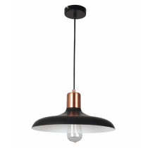 PENDANT ES 40W HAL Matte BLK DOME with Copper Lampholder Cover PASTEL09 Cla Lighting