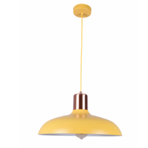 PENDANT ES 40W HAL Matte Yellow DOME with Copper Lamp holder Cover PASTEL14 Cla Lighting