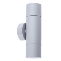 WALL GU10 X 2 (Max 35W HAL) PILLAR UP/DN MATT GREY  PGUDSIL CLA lighting